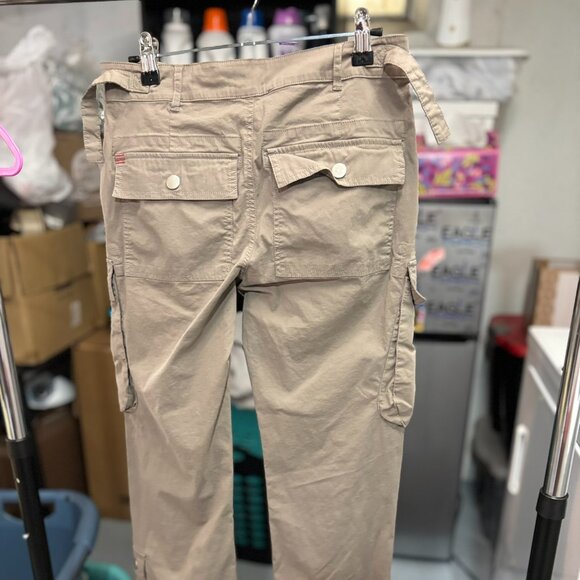 Adora Los Angeles Low-Rise Straight Cargo Pants- Khaki Tannish Olive- Size Small - Picture 10 of 15